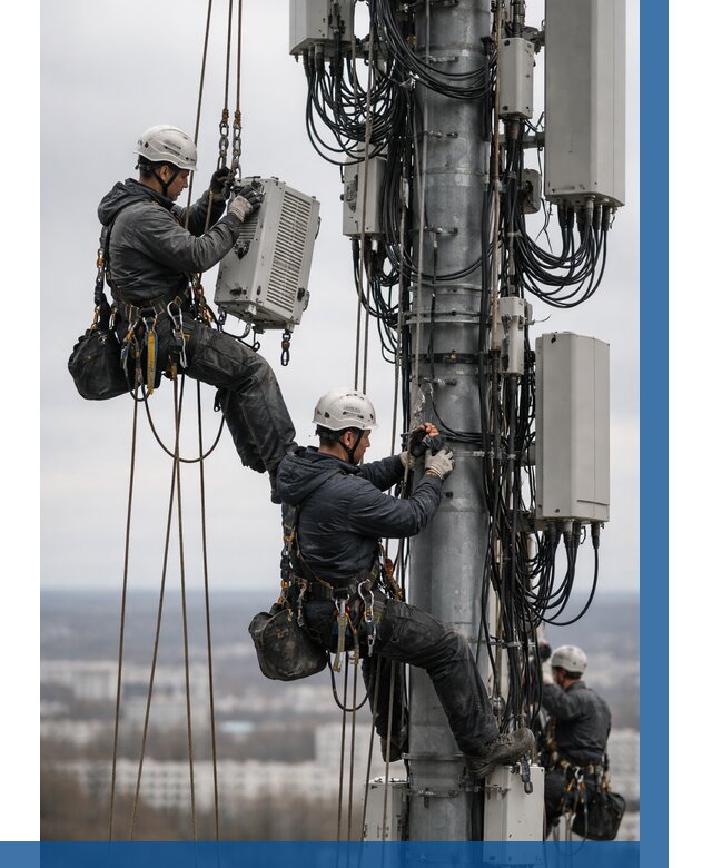 Монтаж оборудования связи на мачте в Новокуйбышевске от 7682 р. | ВЫСОТНИК-Нвб