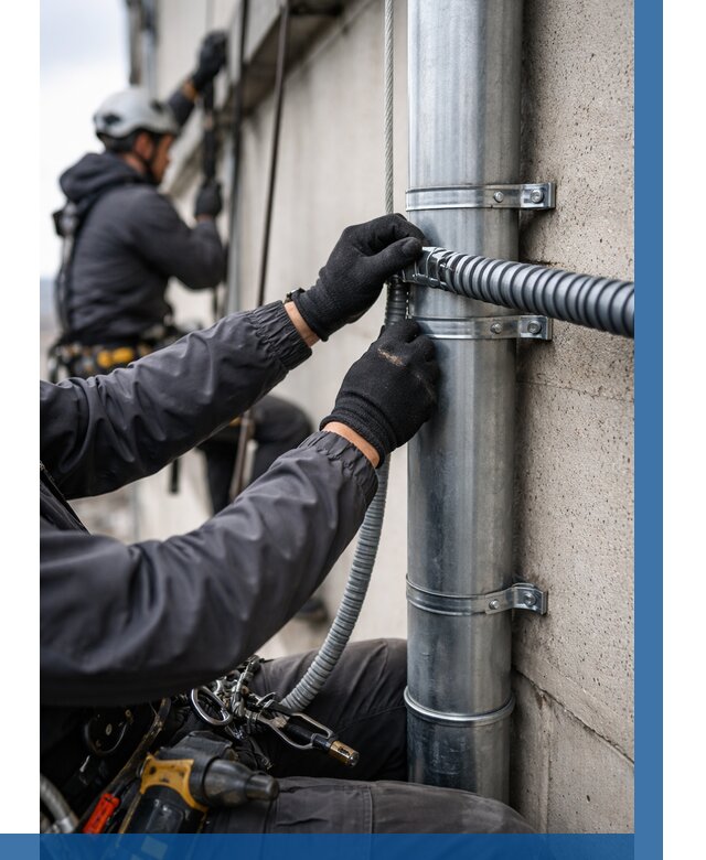 Монтаж гофры для кабеля в Новокуйбышевске от 307 р. | ВЫСОТНИК-Нвб