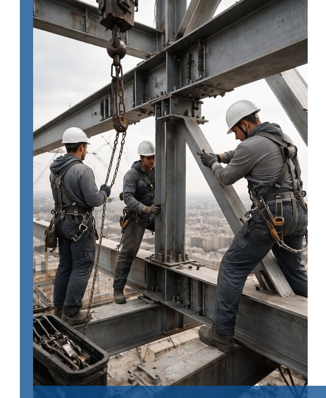 Профессиональный монтаж металлоконструкций на высоте в Новокуйбышевске