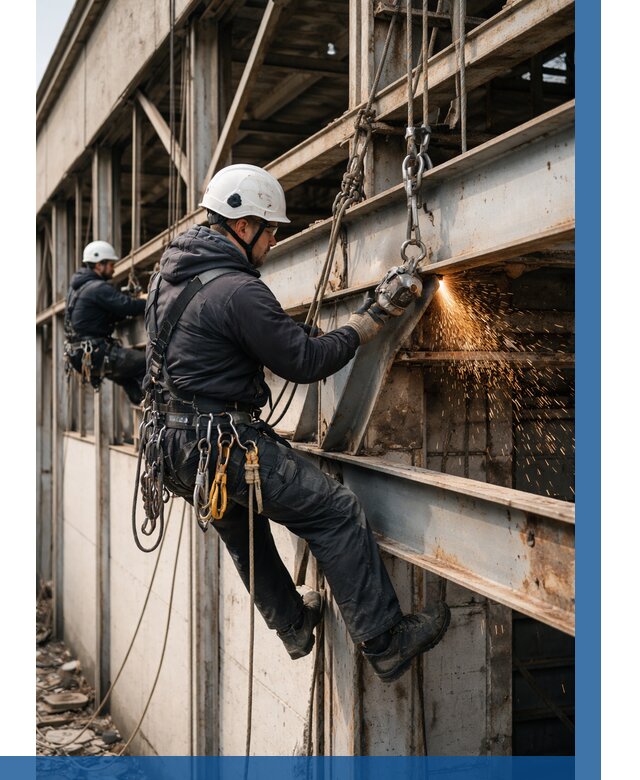 Демонтаж металлоконструкций на высоте в Новокуйбышевске от 6657р. |ВЫСОТНИК-Нвб