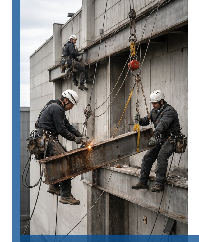 Демонтаж металлоконструкций на высоте в Новокуйбышевске под ключ