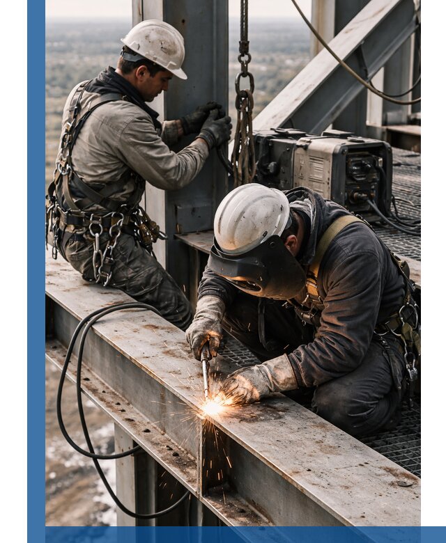 Высотные сварочные работы в Новокуйбышевске для промышленных объектов