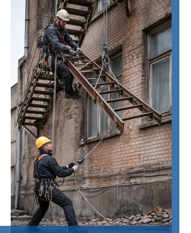 Демонтаж пожарной лестницы в Новокуйбышевске от 12290 р. | ВЫСОТНИК-Нвб