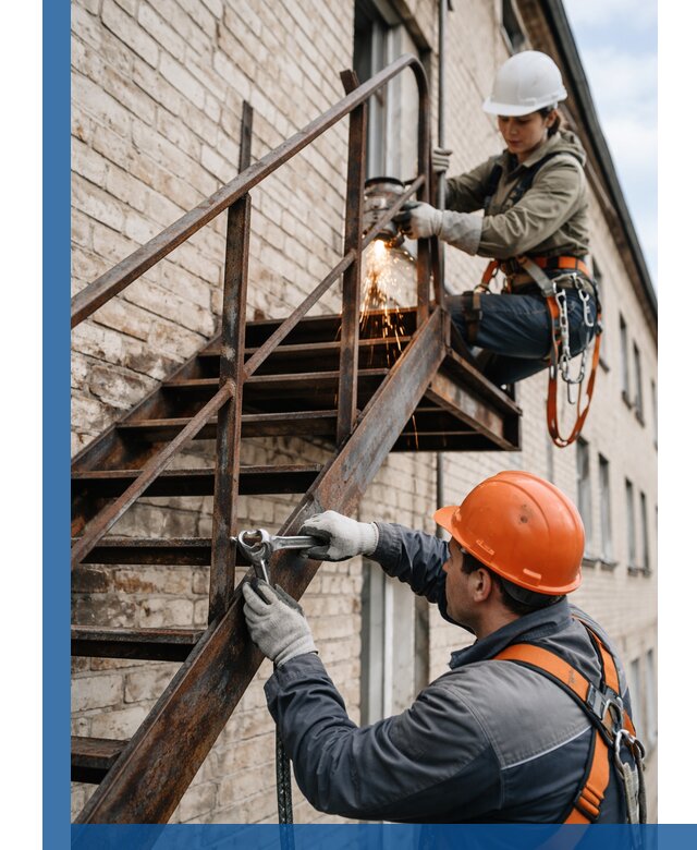 Ремонт и восстановление пожарных лестниц с выездом в Новокуйбышевске
