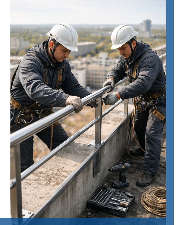 Монтаж перил на высоте в Новокуйбышевске от 2561 р. | ВЫСОТНИК-Нвб