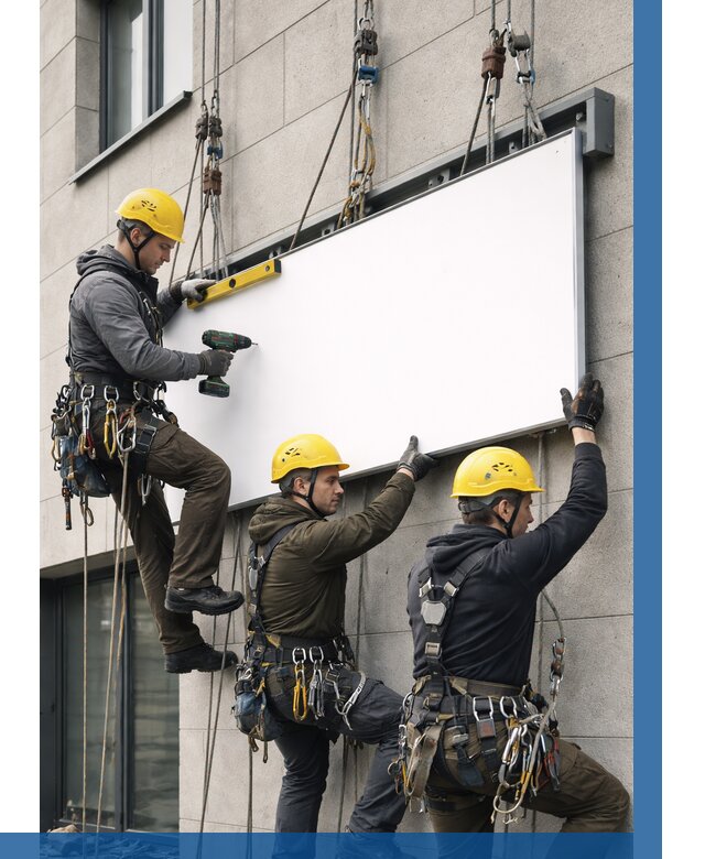 Монтаж рекламной вывески в Новокуйбышевске от 8194 р. | ВЫСОТНИК-Нвб