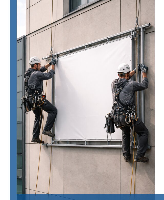 Монтаж наружной рекламной вывески в Новокуйбышевске под ключ