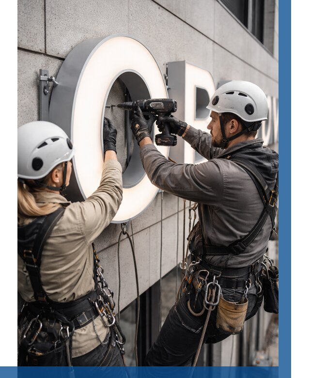 Монтаж световых букв в Новокуйбышевске от 3073 р. под ключ ВЫСОТНИК-Нвб