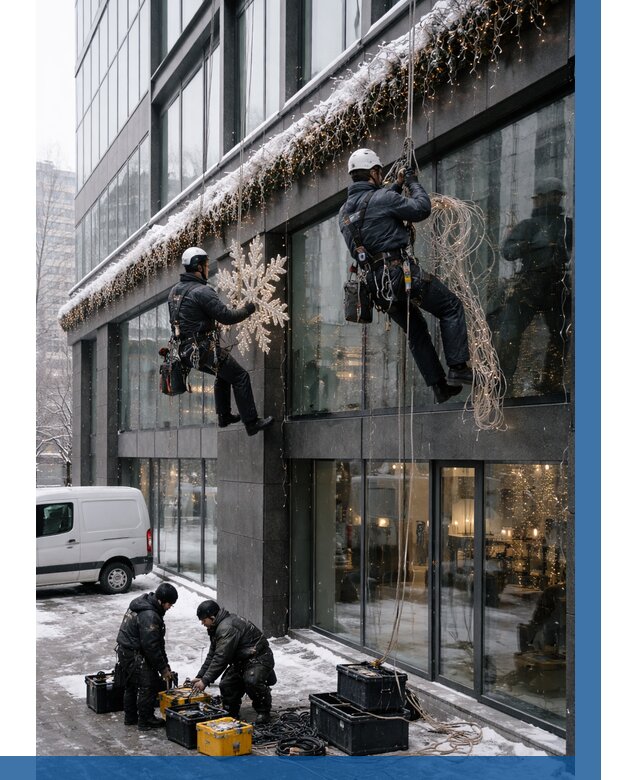 Демонтаж новогоднего оформления в Новокуйбышевске от 5633 р. | ВЫСОТНИК-Нвб