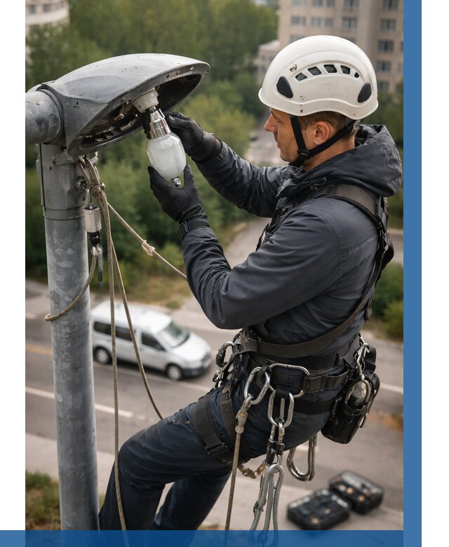 Замена ламп на высоте в Новокуйбышевске от 2561 р. | ВЫСОТНИК-Нвб