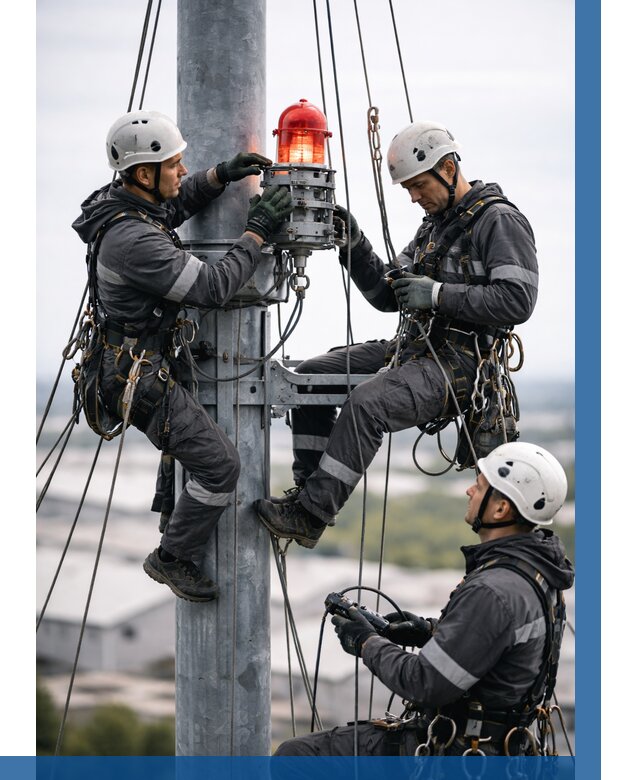 Монтаж заградительных огней в Новокуйбышевске от 8706 р. | ВЫСОТНИК-Нвб