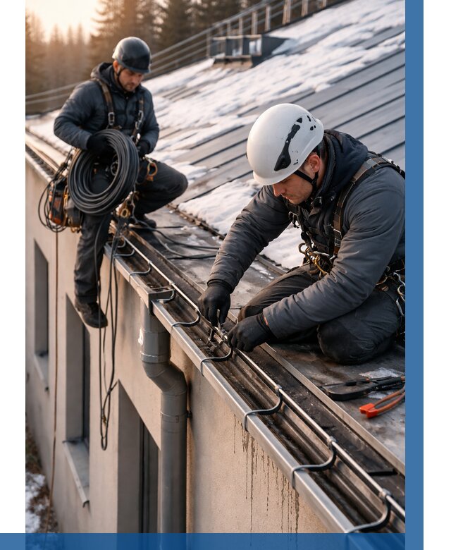 Монтаж греющего кабеля на кровле в Новокуйбышевске от 461 р. | ВЫСОТНИК-Нвб