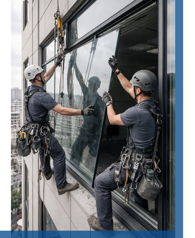 Замена стеклопакетов на высоте в Новокуйбышевске от 5633 р. | ВЫСОТНИК-Нвб