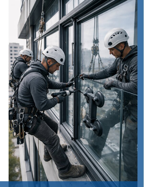 Витражное остекление зданий в Новокуйбышевске от 3585 р. | ВЫСОТНИК-Нвб