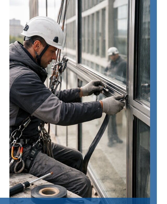 Ремонт витражных конструкций в Новокуйбышевске от 3585 р. | ВЫСОТНИК-Нвб