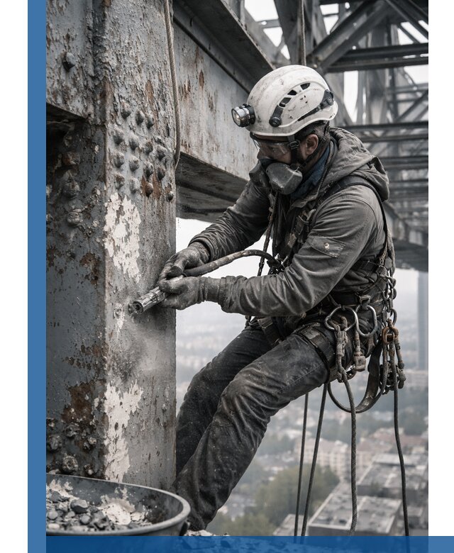 Удаление старой краски с металлических конструкций в Новокуйбышевске