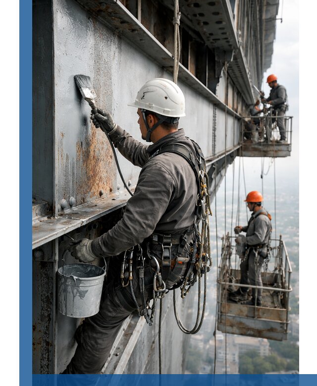 Покраска металлоконструкций на высоте в Новокуйбышевске профессионально