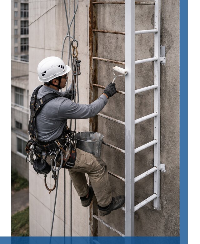 Покраска пожарных лестниц в Новокуйбышевске от 4609 р. | ВЫСОТНИК-Нвб