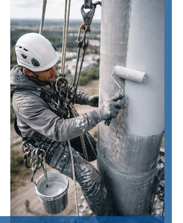 Покраска мачт связи под ключ в Новокуйбышевске от 871 р. | ВЫСОТНИК-Нвб