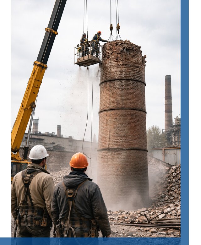 Демонтаж дымовой трубы в Новокуйбышевске от 92178 р. | ВЫСОТНИК-Нвб, смета