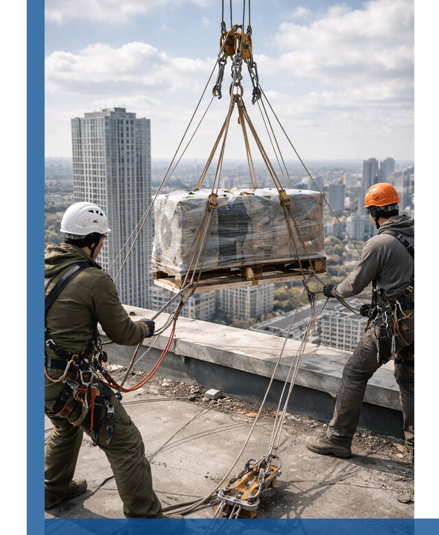 Подъем и монтаж крупногабаритных грузов на крышу в Новокуйбышевске