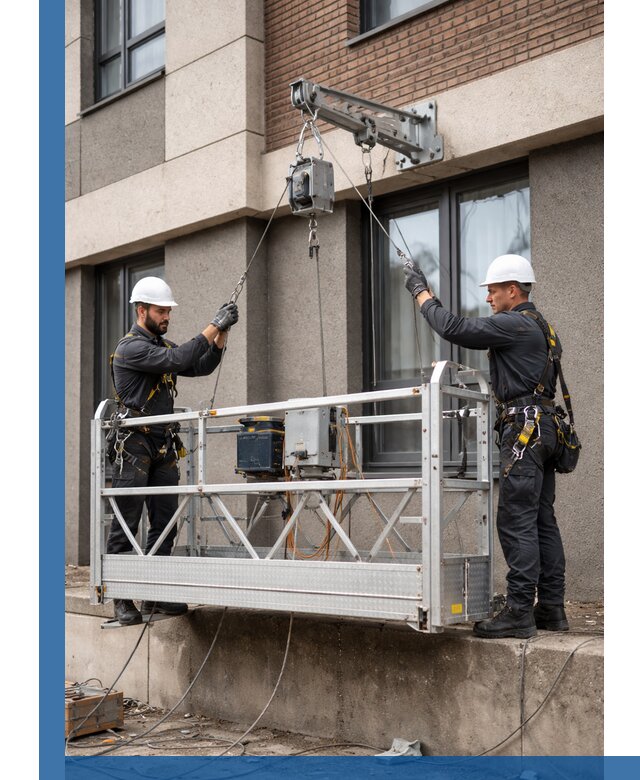 Монтаж и подъем фасадной люльки в Новокуйбышевске с гарантией безопасности