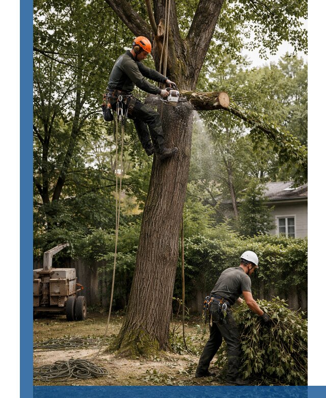 Кронирование деревьев в Новокуйбышевске, безопасная высотная обрезка
