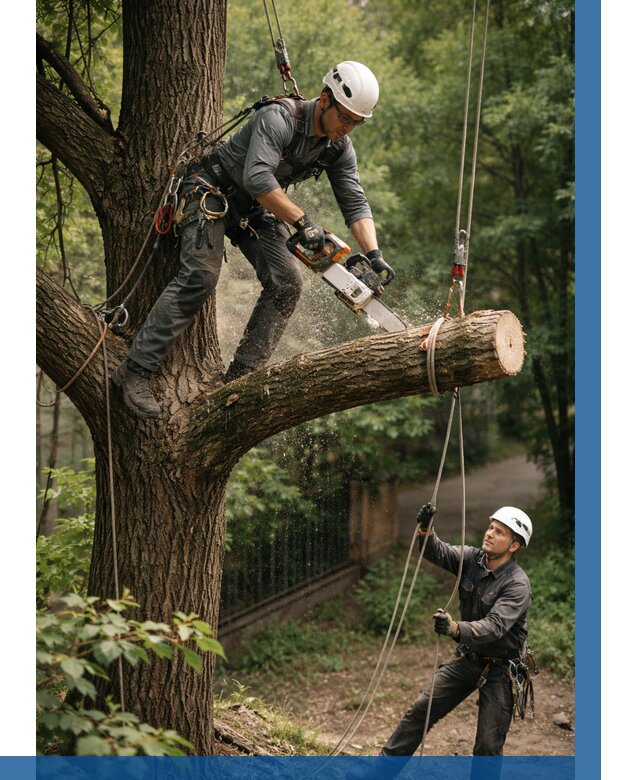 Спил деревьев альпинистами в Новокуйбышевске от 8194 р. | ВЫСОТНИК-Нвб