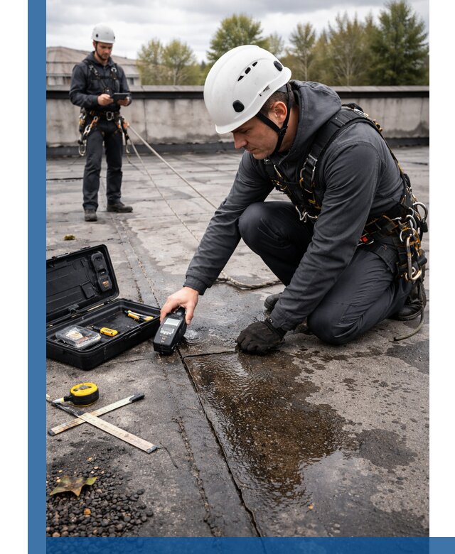 Обследование кровли на протечки и выявление дефектов в Новокуйбышевске