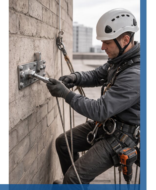 Установка анкерных точек в Новокуйбышевске от 3585 р. | ВЫСОТНИК-Нвб