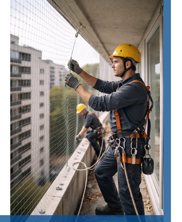 Монтаж сетки от птиц в Новокуйбышевске от 4609 р. | ВЫСОТНИК-Нвб