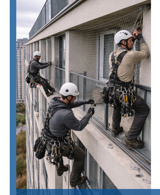 Профессиональный монтаж защитной сетки от птиц в Новокуйбышевске