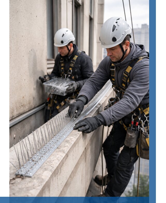 Установка шипов от птиц в Новокуйбышевске от 871 р. | ВЫСОТНИК-Нвб